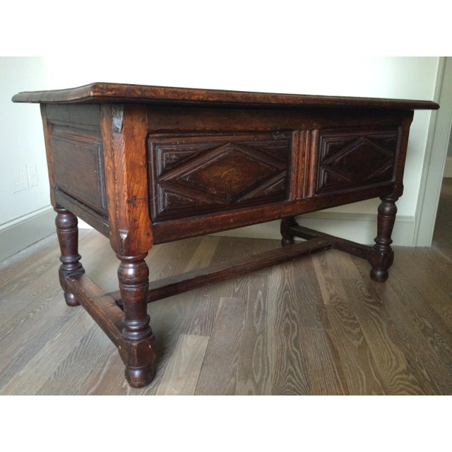 Jacobean Jacobean Style 19th Century Desk With Stretchers For Sale - Image 3 of 5