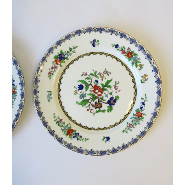 Early 20th Century English Adderley Porcelain Plates With Floral Chintz Design - a Pair For Sale - Image 5 of 10
