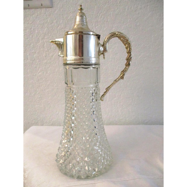 Italian Silver & Glass Wine Carafe Chairish