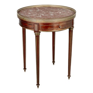Louis XVI Style Marble Top Bouillotte Table For Sale