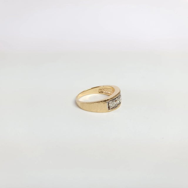 2020s Diamond Band with Brushed Satin Finish 1.00cttw 14k Two-Toned Gold, Size 9 For Sale - Image 5 of 5