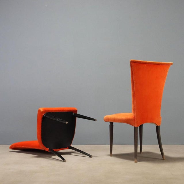 Orange Dining Chairs, 1980s, Set of 8 For Sale - Image 9 of 10