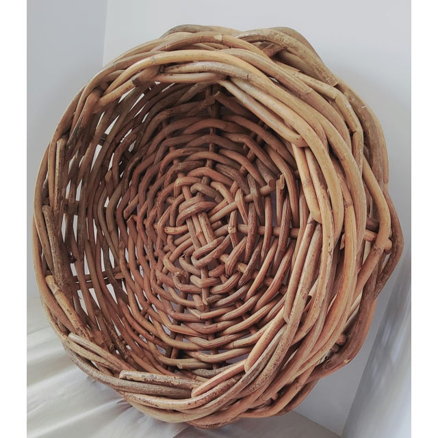 This large, French Country, winnowing basket was used in rural areas when gathering and separating grain. It is woven from...