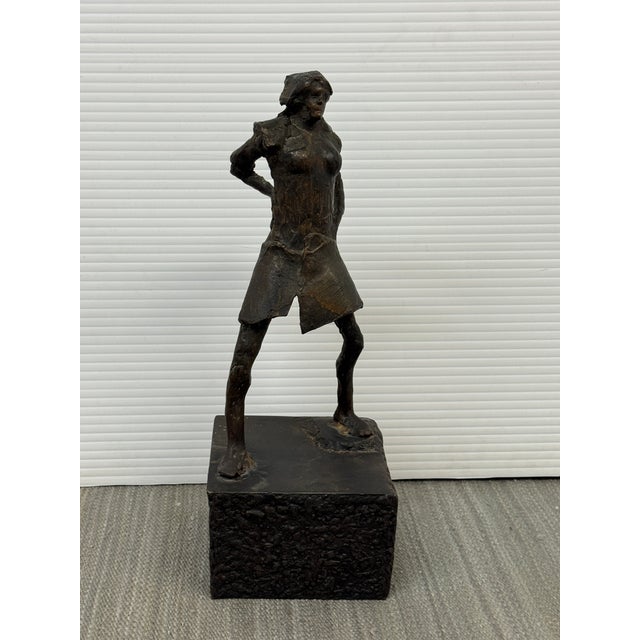 Gray Bronze Female Figural Sculpture, Late 20th Century For Sale - Image 8 of 12