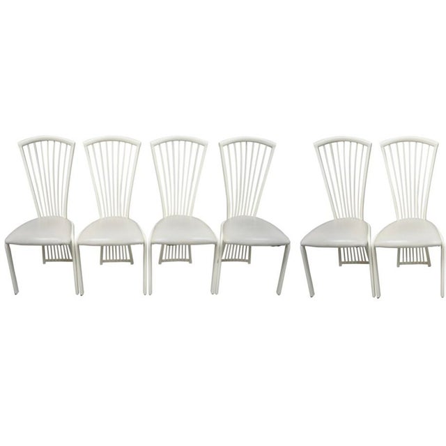 Metal Postmodern Art Deco Style Metal Fan Back Dining Chairs by Liberty - Set of 6 For Sale - Image 7 of 7