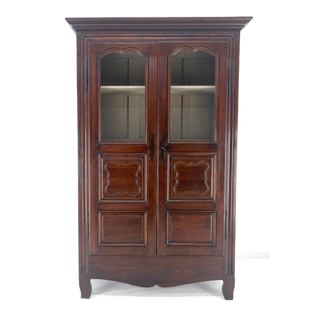 Solid Oak Paneled Back 2 Door Adjustable Shelves Antique Cupboard Blanket Chest For Sale - Image 6 of 7