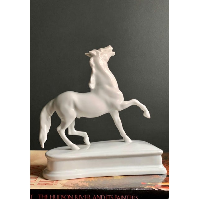 Herend 1960s Herend White Porcelain Horse Figurine Sculpture For Sale - Image 4 of 17
