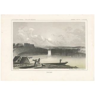 Sarony, Major & Knapp, View of Indigenous Life Along the Columbia River, 1856, Lithograph For Sale