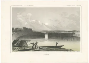 Sarony, Major & Knapp, View of Indigenous Life Along the Columbia River, 1856, Lithograph