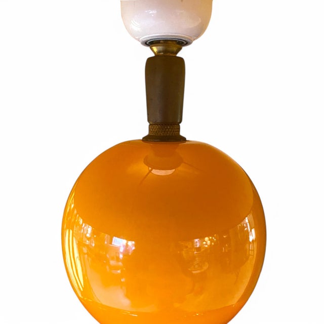 1980s Albret Red and Yellow Ceramic Lamp, 1980s For Sale - Image 5 of 6