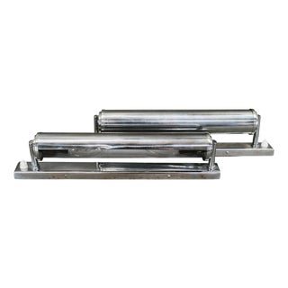 Bauhaus Chrome Wall Lights by Napako, Czechoslovakia, 1940s, Set of 2 For Sale