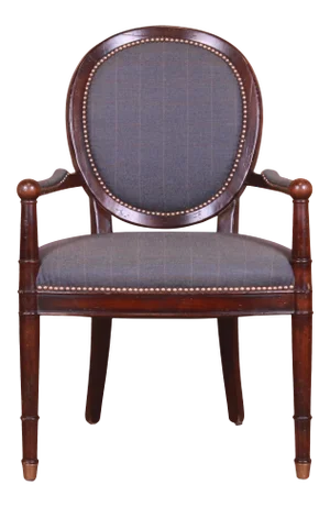 Baker Furniture French Provincial Louis XVI Carved Walnut Fauteuil