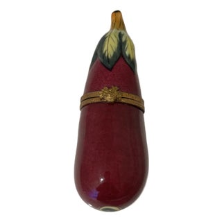 Limoges Rochard Peint Eggplant Trinket Box For Sale