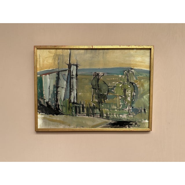 S. Hamlet, Abstract Landscape, 1960s, Oil Painting on Canvas, Framed For Sale - Image 11 of 17