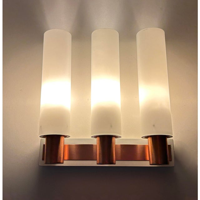 Mid-Century Modern Vintage Sconce in Glass from Kaiser, 1960s For Sale - Image 3 of 15