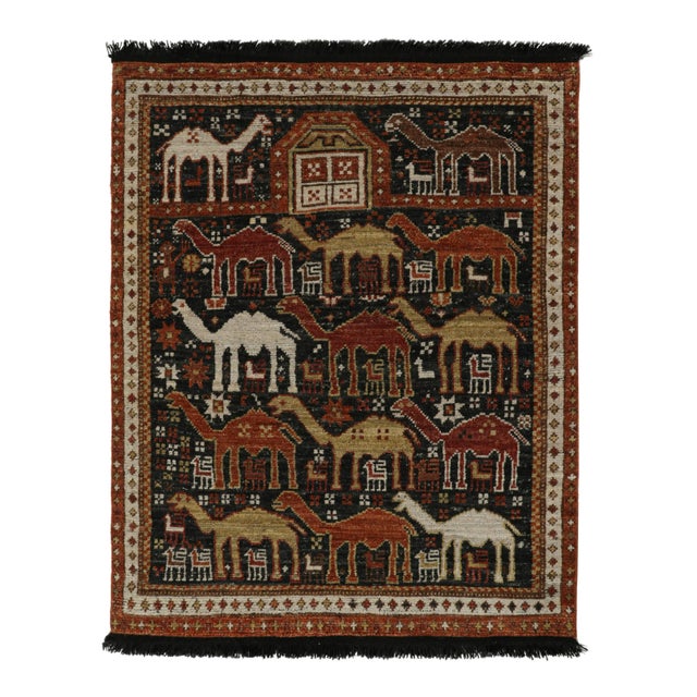 Red 2010s Rug & Kilim’s Tribal Style Rug in Black With Red, Gold-Brown Pictorial Patterns For Sale - Image 8 of 8