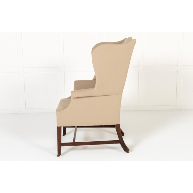 Large English Mahogany Wing Chair, 1700s For Sale - Image 4 of 8