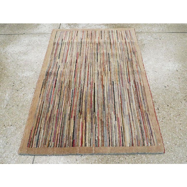 Galerie Shabab Collection Mid-20th Century Chinese Art Deco Throw Rug For Sale - Image 4 of 9