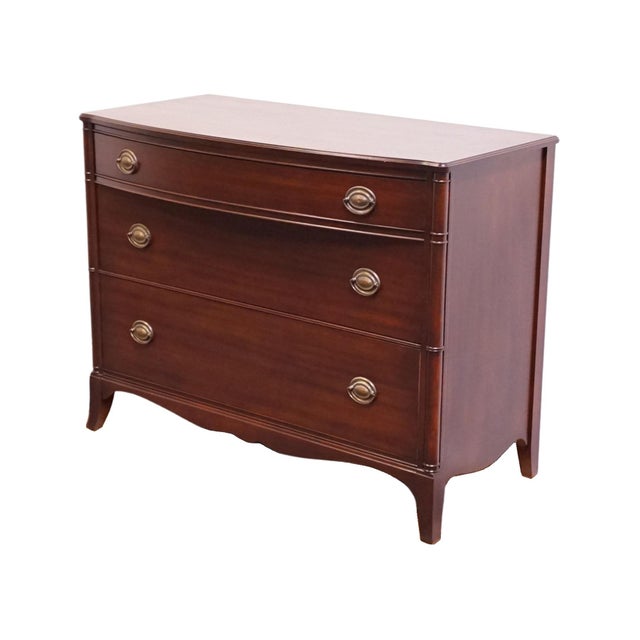 HUNTLEY FURNITURE Solid Mahogany Traditional Duncan Phyfe Style 45" Three Drawer Chest 1830 35.5" High 45.5" Wide 23" Deep...