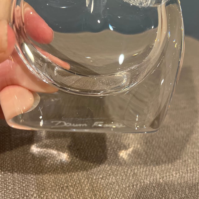 Vintage Large Daum France Crystal Owl Sculpture Paperweight - 5.5” For Sale - Image 6 of 9
