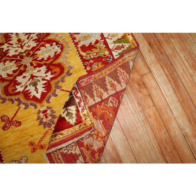 Early 20th Century Zabihi Collection Bright Yellow Turkish Melas Rug - 3'3" x 4'8" For Sale In New York - Image 6 of 10