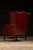 Wood Mid 20th Century Tufted Wingback Armchair in Red For Sale - Image 7 of 9