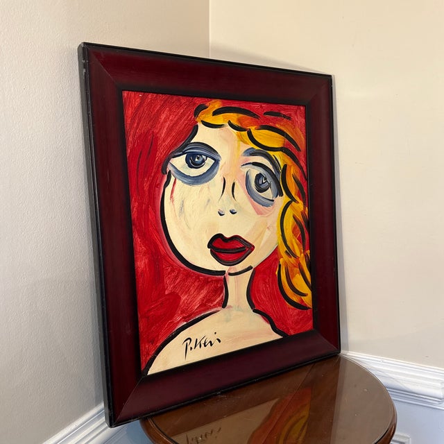 1970s 1970s Abstract Painting on Canvas by Peter Keil ~Framed For Sale - Image 5 of 8