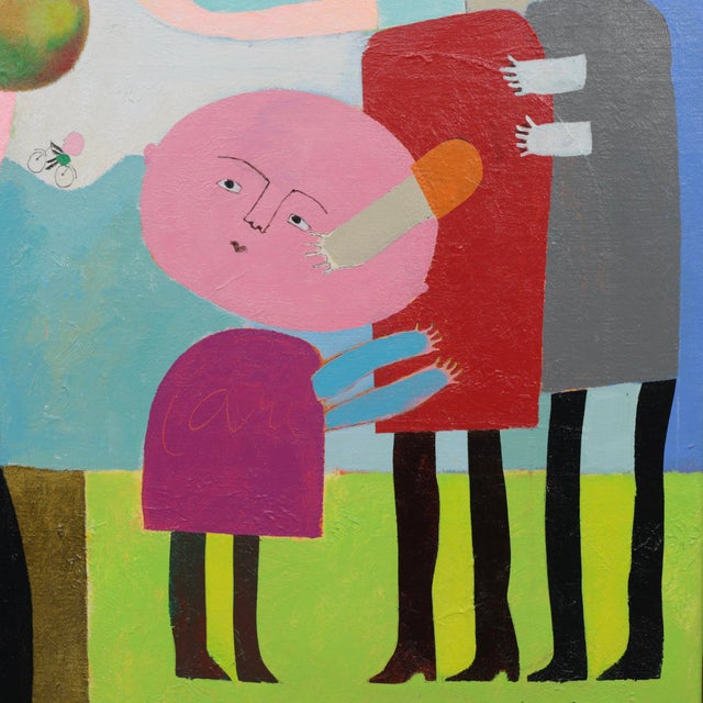 Wouter Stips, Poetic Family Scene with Horse, 2006, Oil on Canvas, Framed For Sale - Image 6 of 10