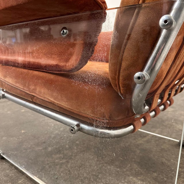 1970s Italian Pol Flex Artegna Lucite & Chrome Lounge Chair For Sale - Image 10 of 12