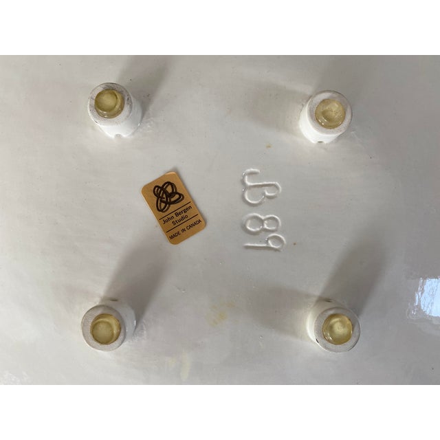 Sky Blue 1980s Memphis Style Post Modern Pottery Charger by John Bergen Studio For Sale - Image 8 of 10