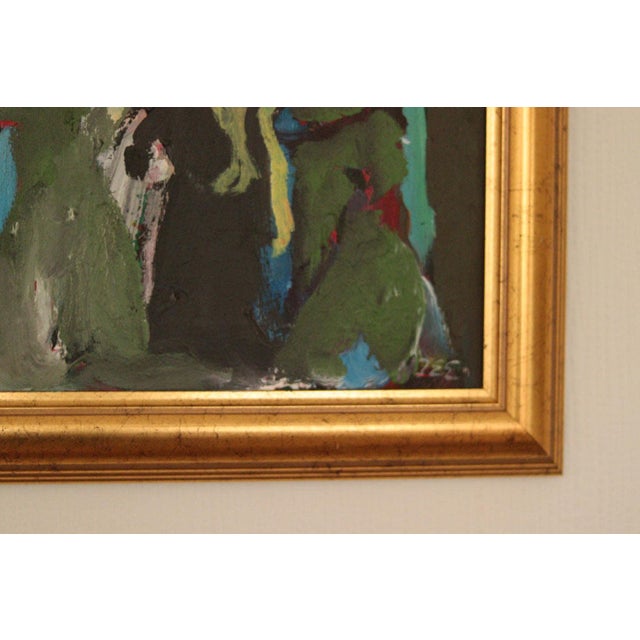 H. Zee, Conversation, 1950s, Oil on Canvas, Framed For Sale - Image 8 of 13