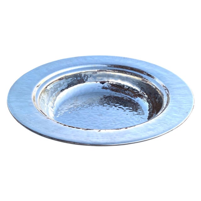 Mid 20th Century Stunning Large Handmade Hammered Silverplate Covered Serving Bowl by Renzo Cassetti, Italy For Sale - Image 9 of 14