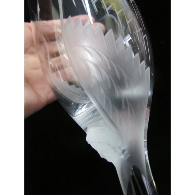 Lalique France Crystal Ange Angel Wing Fluted Champagne Glass Set of 4 For Sale - Image 10 of 14