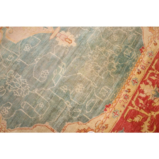 Zabihi Collection Phenomenal Antique Turkish Oushak Rug - 10'9" x 14'11" For Sale - Image 4 of 12