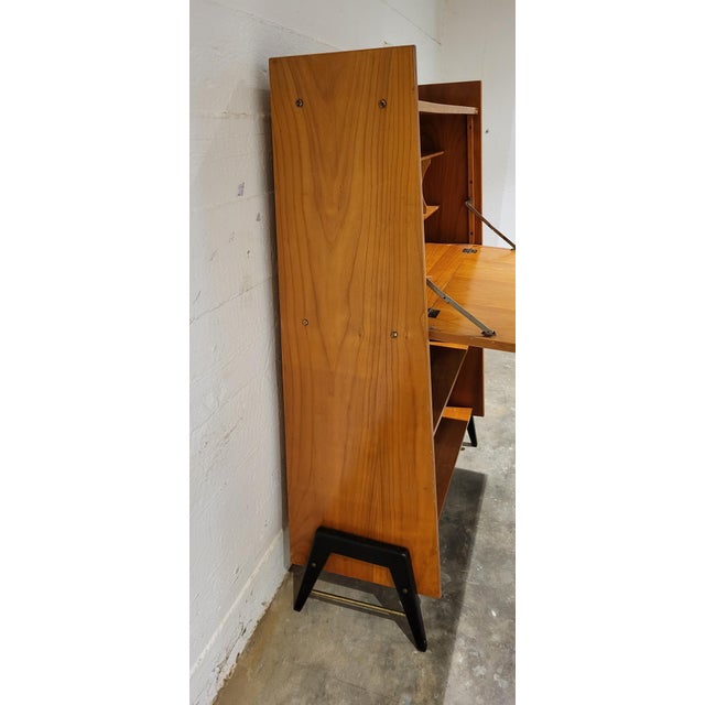 Black Vintage Secretaire with Desk Function, 1950s For Sale - Image 8 of 12