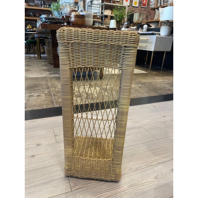 Traditional Indoor/Outdoor Wicker Drink Table For Sale - Image 3 of 6