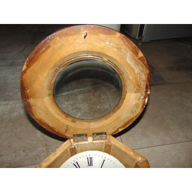 Vintage Wall-Mounted Wooden Clock from D.C. For Sale - Image 9 of 17