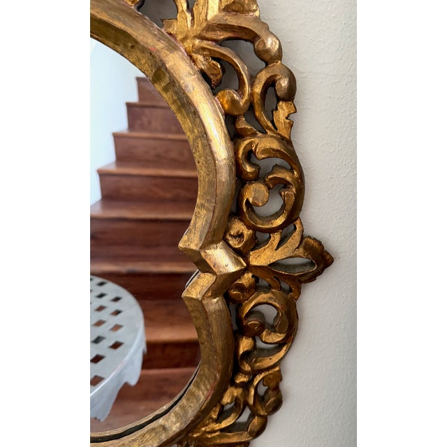 Mid Century Quatrefoil Florentine Mirror For Sale - Image 10 of 17