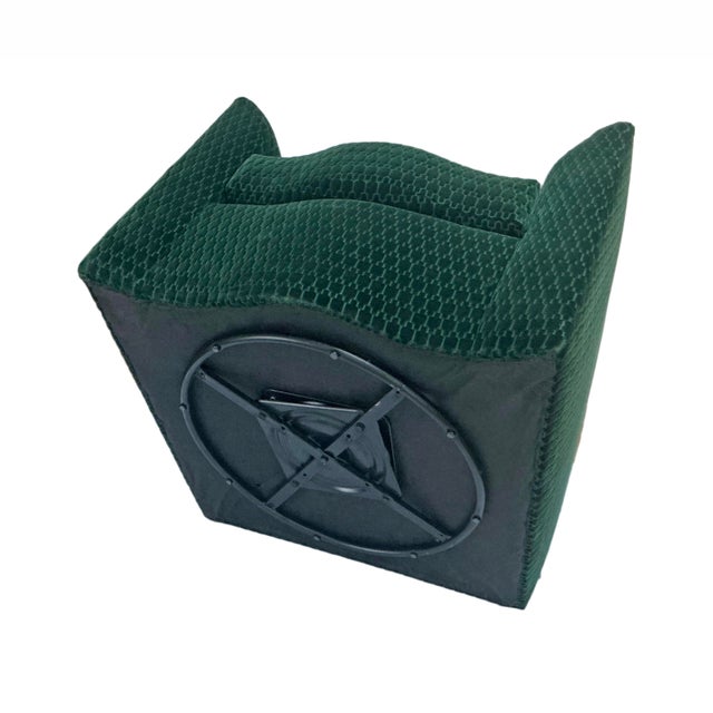 Green Kravet Denham Green Velvet Swivel Chair Upholstered in Brentano Graviata Evergreen For Sale - Image 8 of 8