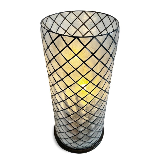 Capiz Cylinder Table Lamp For Sale In Los Angeles - Image 6 of 8