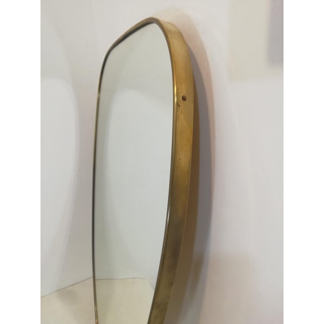 Mid-Century Modern Vintage Mirror with Brass Frame, Italy, 1960s For Sale - Image 3 of 8