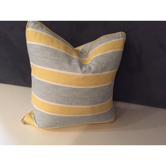 2010s Lemon Stripe W/ Pattern by Duralee- Pillows - a Pair For Sale - Image 5 of 7