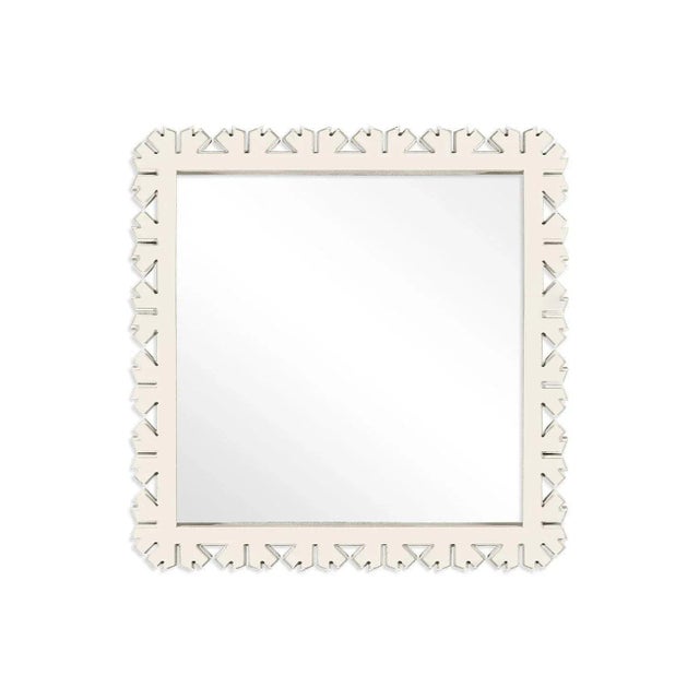 Contemporary Fleur Home Audubon Bamboo Sticks Square Mirror in Swiss Coffee, 24x24 For Sale - Image 3 of 3