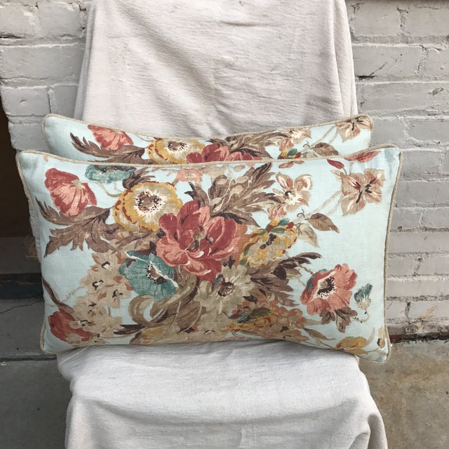 Floral Printed Linen Pillows A Pair Chairish