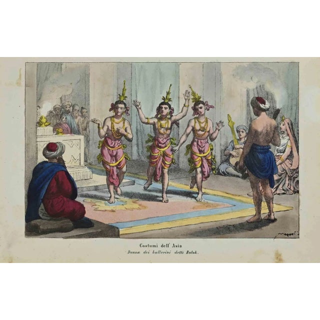 Customs -Balok Dancers is a Hand-colored lithograph on paper realized in 1862. Titled on the lower. The artwork belongs to...