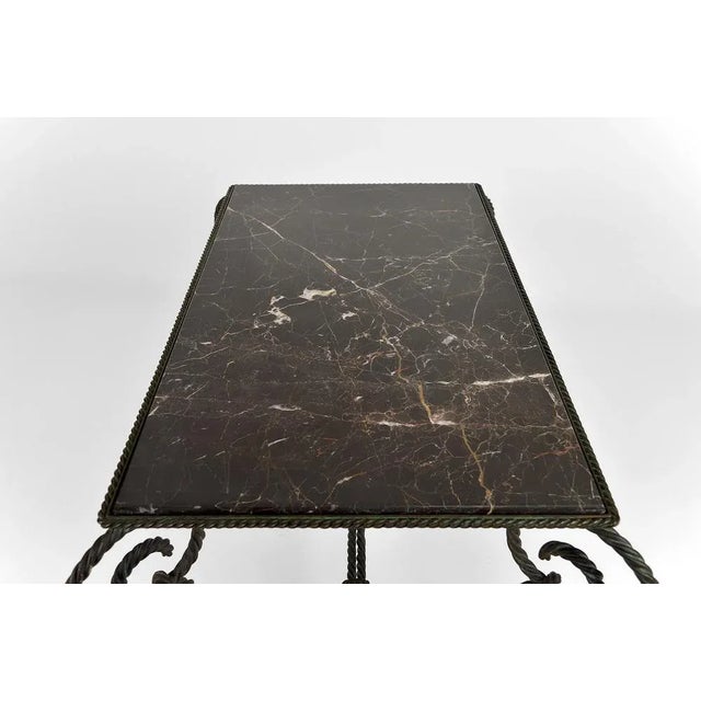 Patinated Wrought Iron and Black Marble Coffee Table, 1940s For Sale - Image 14 of 18