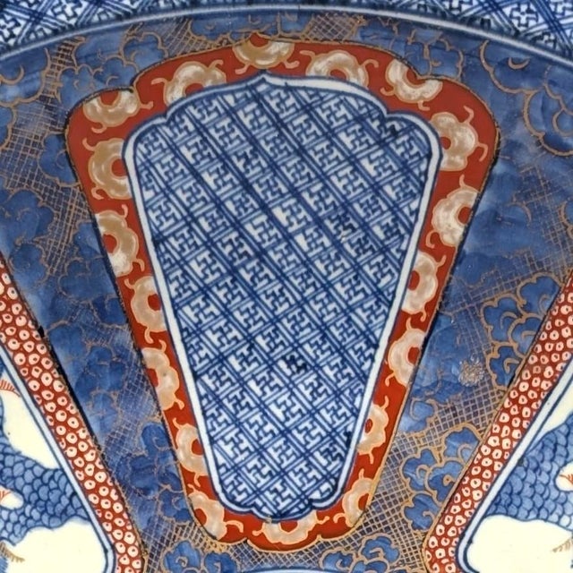 Japanese Early 19th Century Large Japanese Late Edo Period Blue Imari Charger For Sale - Image 3 of 8