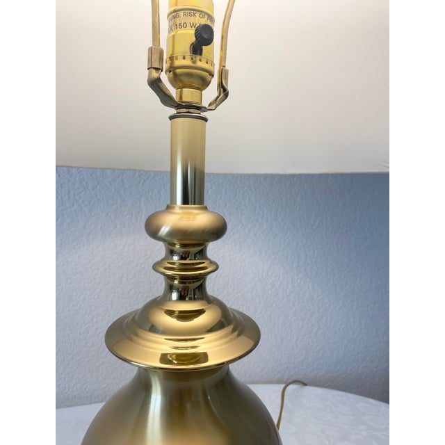 Brass Late 20th Century Solid Brass Traditional and Classic Curvaceous Urn Shaped Lamp Mint Condition For Sale - Image 8 of 16