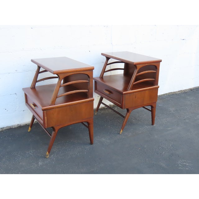 Kent Coffey Mid Century Modern Nightstands End Side Tables a Pair 6904 For Sale - Image 14 of 18