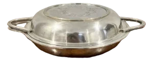 Antique Edwardian Silver Plated Circular Entree Dish, 1900s